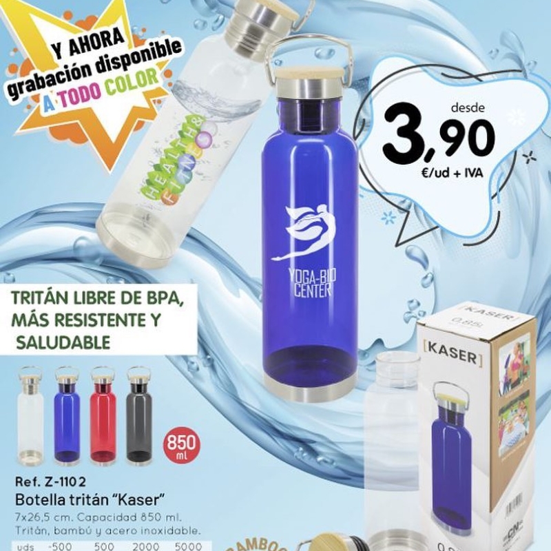 Botella de Tritan libre de BPA, Resistente y Saludable. Info. 639 37 40 47 